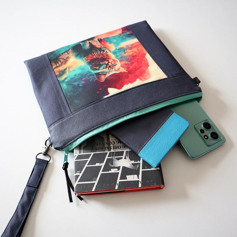 Obal na tablet - Barevný kocour